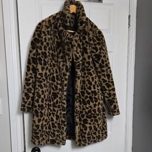 SHEIN Leopard Print Teddy Coat